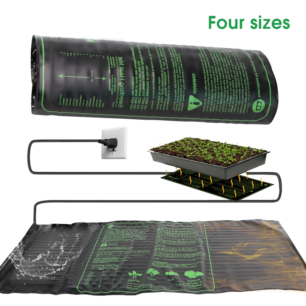 EU US AU UK Seedling Heat Mat 4Size Waterproof Durable Germination Station Seed Heater Warm Hydroponic Pad Indoor Garden Starter