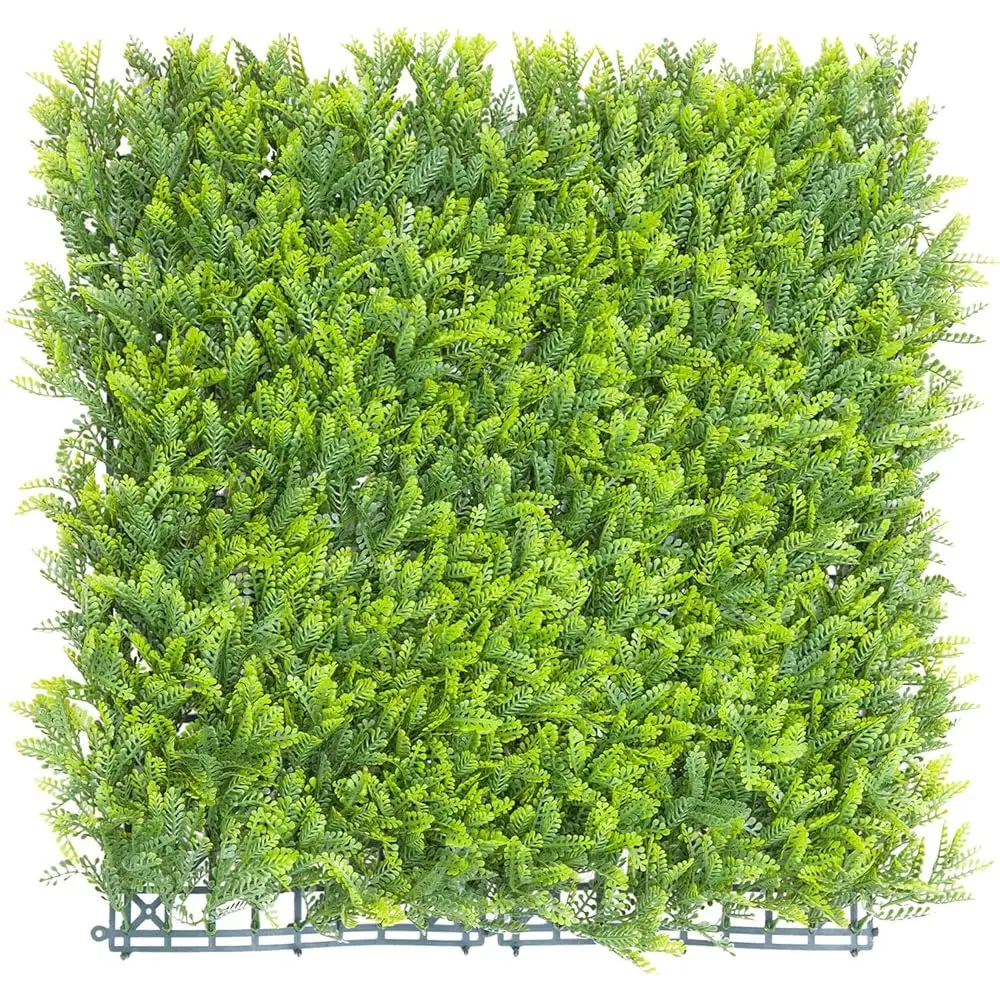 

20"" X 20"" Artificial Plant Fence Panel Faux Leaves Grass Wall Privacy Screen Panel Decorative For Indoor Outdoor (Mimose, 1