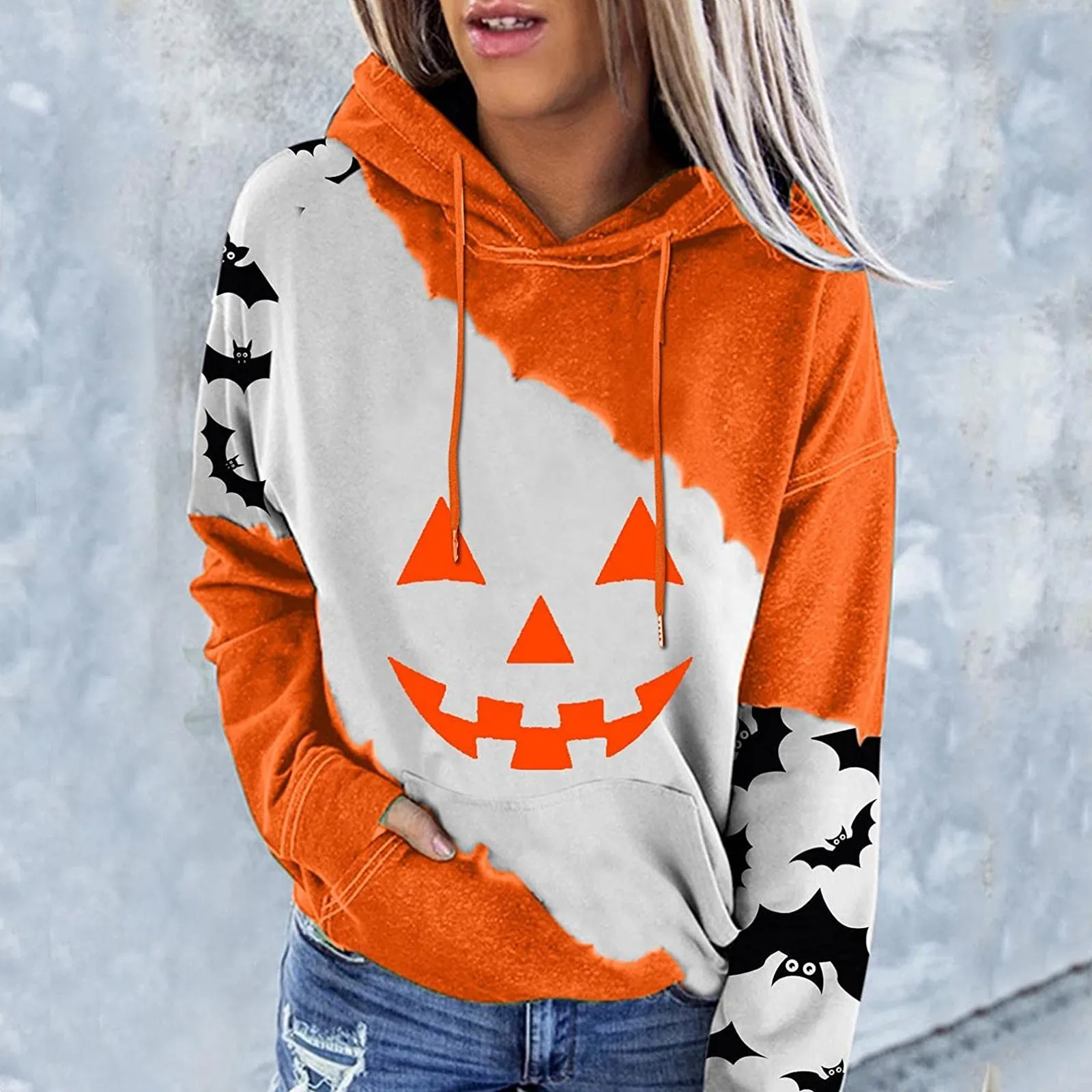 Women S Pullover Hoodie Sweatshirts Women\'s Sweatshirts For Womens Halloween Pumpkin Printing Hoodies Fall Fashion Long Sleeve