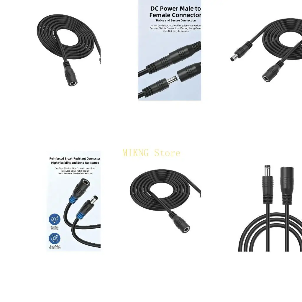 Flexible Male to Female Power Cord 1M, 6.3 x 2.1 mm Extension Cable for Home Equipment Wiring, and Neat Placement Best Sale