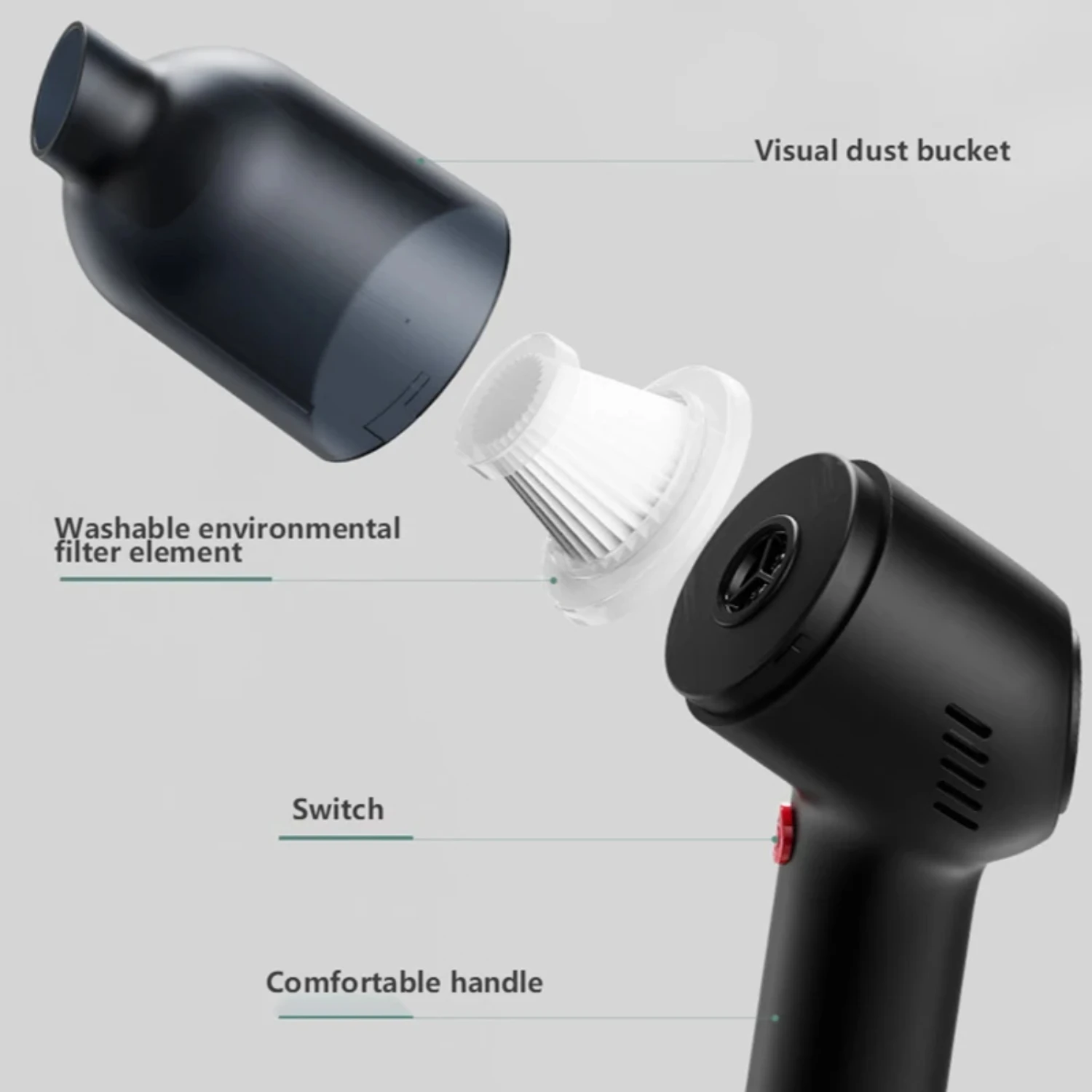 NEW Versatile, Powerful, and Convenient Car Vacuum Cleaner - Efficient with 8000Pa Suction, Long-Lasting Battery for Quick Dual-