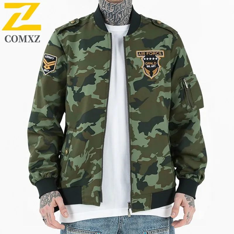 

COMXZ 2025 Мужская камуфляжная рабочая куртка, осень-зима, уличное американское винтажное пальто с воротником-стойкой, 3D дизайн, повседневная мода
