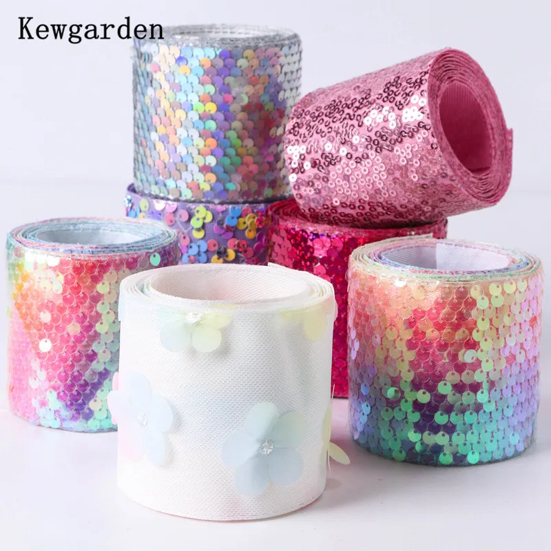 Shiny Glitter Fish Scale Ribbon DIY Hair Accessories Performance Costumes Cartoon Matertials Handmade Crafts Sewing 10 Yards