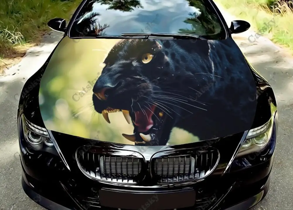 black panther animal Car Decal Hood Vinyl Sticker Wrap Decorative Film Hood Decal Car Accessories Sticker