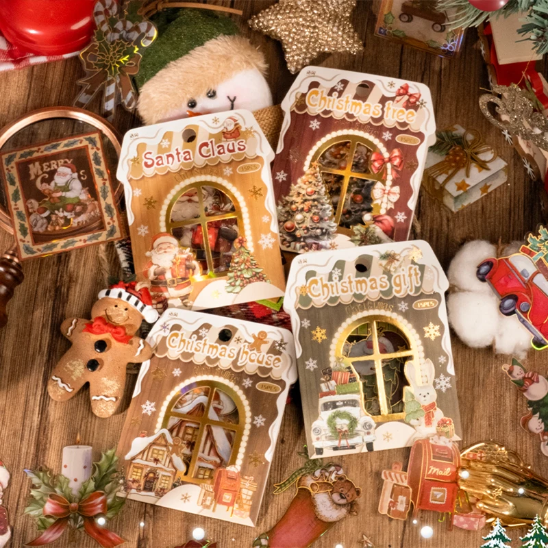 Herr. Papier 4 Stil 15 teile/beutel Weihnachten Thema Haustier Folie Aufkleber Pack DIY Handbuch Sammelalbum Foto rahmen Journal Telefon Fall