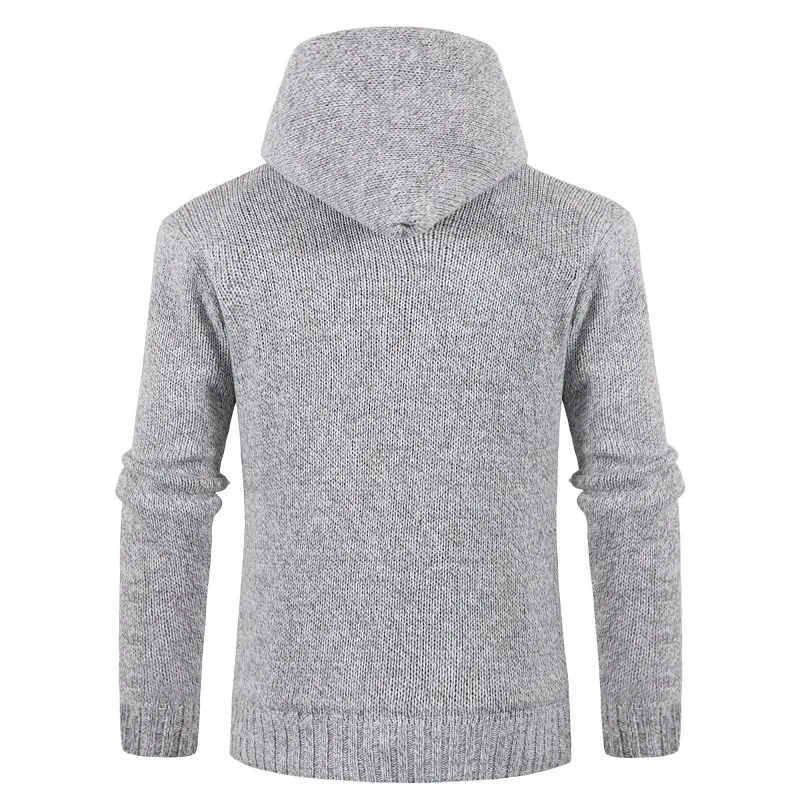 Winter Men's Fleece Thickened Zipper Knitted Cardigan Sweater Jacket