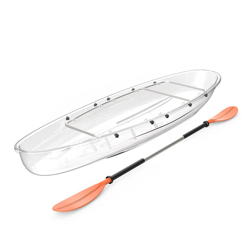 Hot Sale Resort Four Season Cheap Wholesale With Led Light Kayaks Clear Boat Kayak For water sports Transparent Crystal Boat