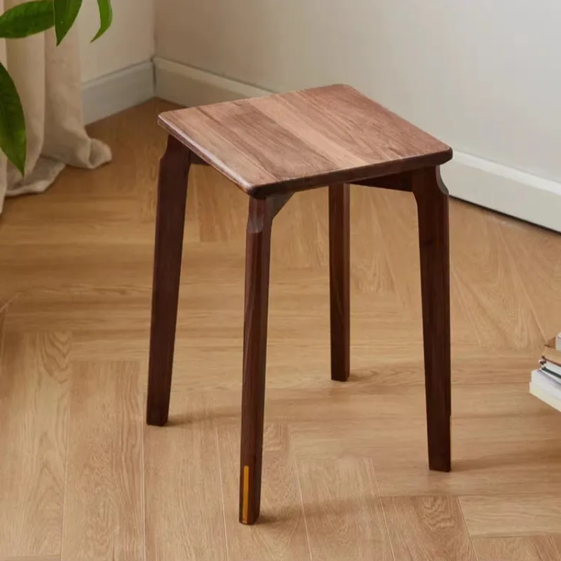 hh-Minimalist Wood Stool, Handcrafted Wooden Counter Stool, Stackable Accent Stool for Kitchen, Dining Room & Small Space^