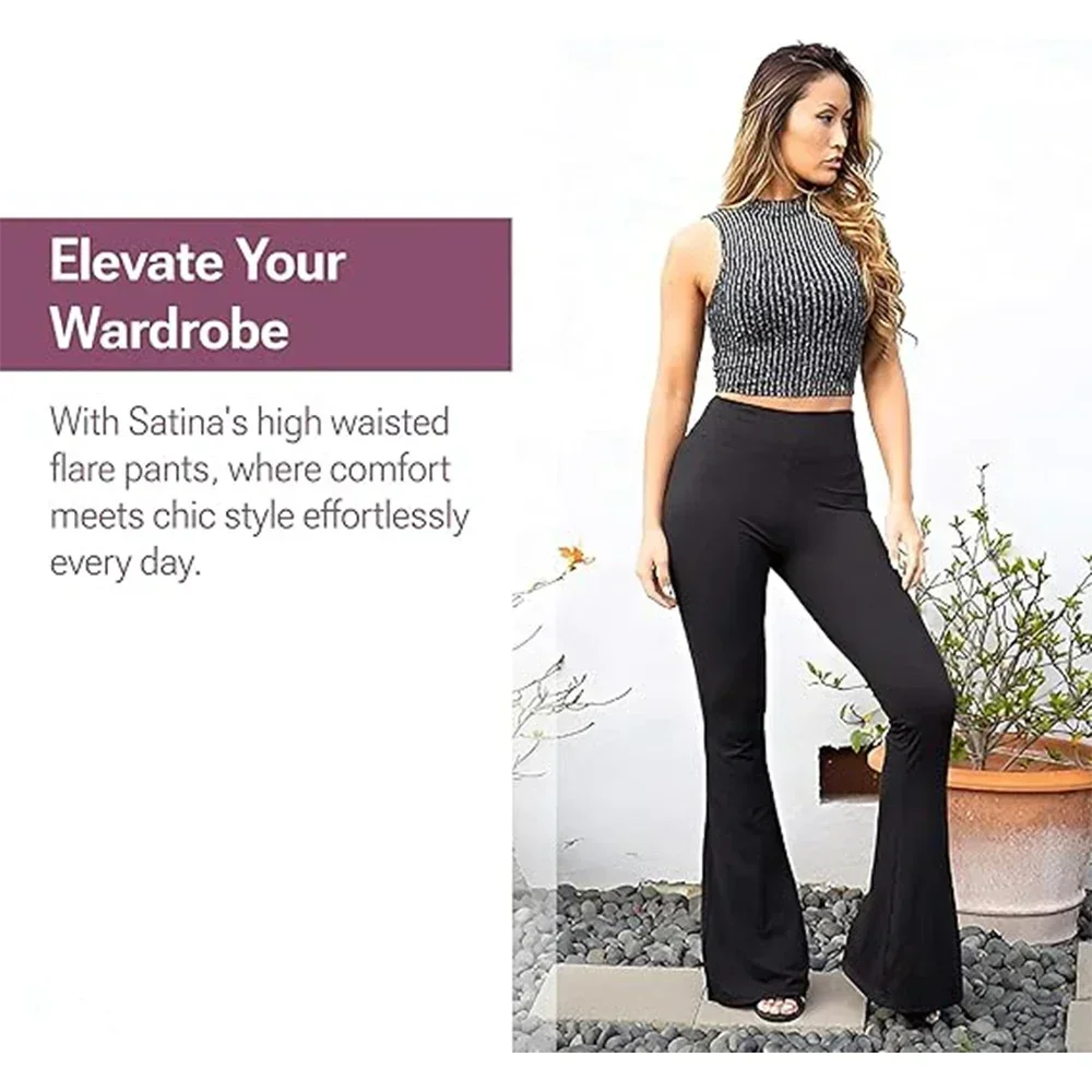 กางเกงเลกกิ้งทรงบานกระชับหน้าท้องและยกกระชับสะโพกสำหรับผู้หญิงรูปร่างสูง กางเกงออกกำลังกายเอวสูงกระชับสัดส่วน