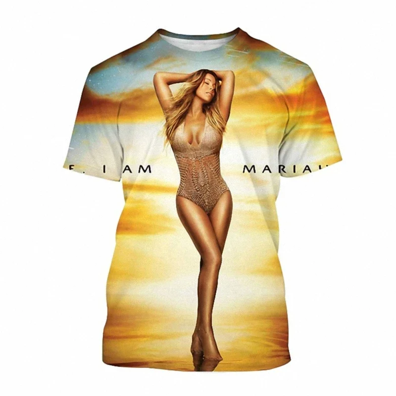 Popular Singer Mariah Carey 3D printed T-shirts Men Women Summer Short Sleeve Tee shirt Fashion Streetwear Oversized Unisex Tops