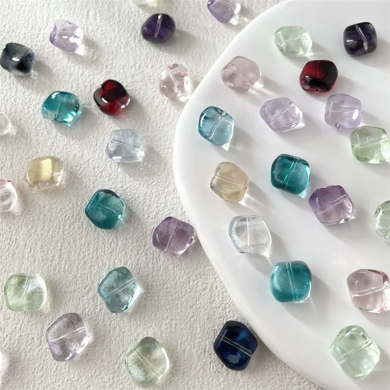 20Pcs/lot 11MM Irregular Square Shape Crystal Glass Loose Beads Charms For Jewelry Making Diy Bracelet Earrings Accessories