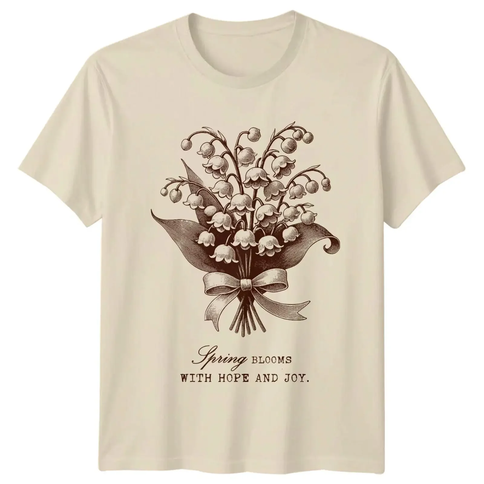 Frühlingsblüten Hoffnung Freude Blumen Ostern Grafik T Shirt vintage Washed Slightly Comfortable homme Top For Everyday Wear