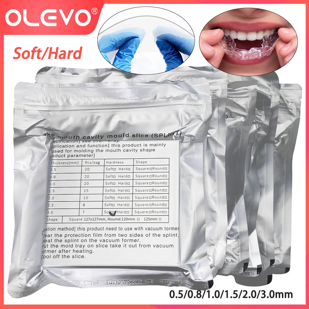 

OLEVO Dental Mouth Cavity Mould Slice Orthodontic Splint Retainer Vacuum Forming Sheet Hard Soft Square Dentistry Lab Materials