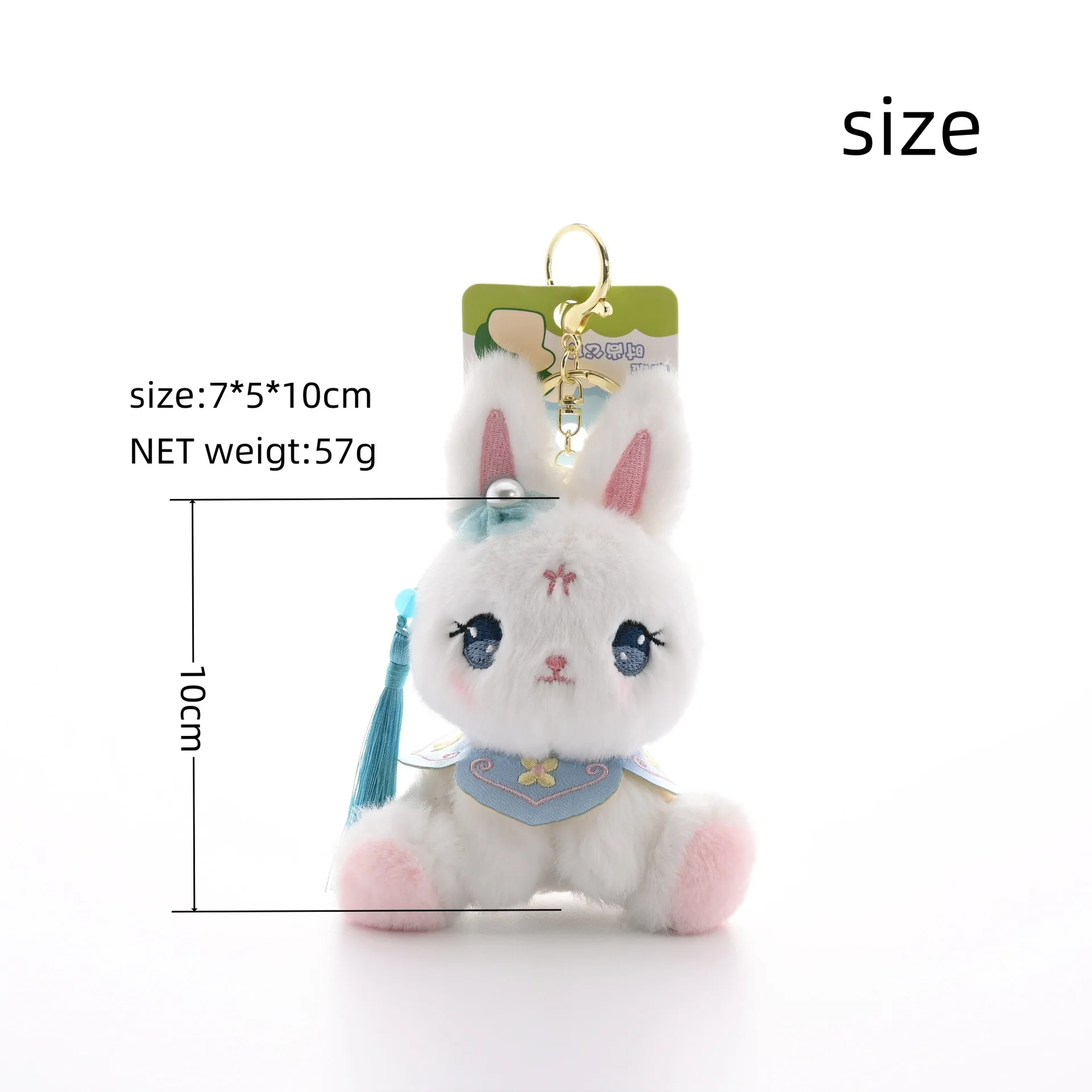 Exquisiter trendiger Kaninchen-Plüschtier-Anhänger, süßer Kaninchen-Boutique-Schlüsselanhänger im antiken Stil, kleines Geschenk