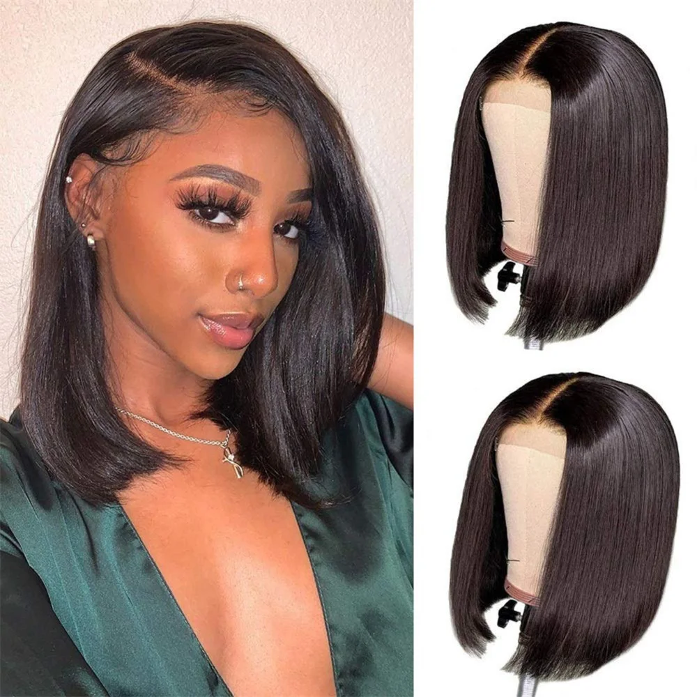 4x4-straight-short-bob-lace-front-wigs-human-hair-for-women-pre-plucked-brazilian-natural-color-180-density-with-baby-hair