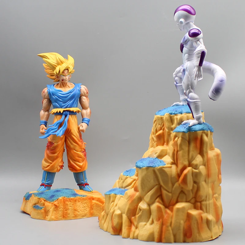 31cm Anime Dragon Ball Gk Figurine Super Syain 2 Son Goku Vs Freezer Namek Figure DBZ Statue PVC Collectibles Toys Desktop Model