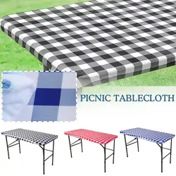 Copritavolo in Pvc elastico per esterni tovaglia impermeabile antipolvere protettiva per Picnic copertura stampata elastica pulita facile N7C1