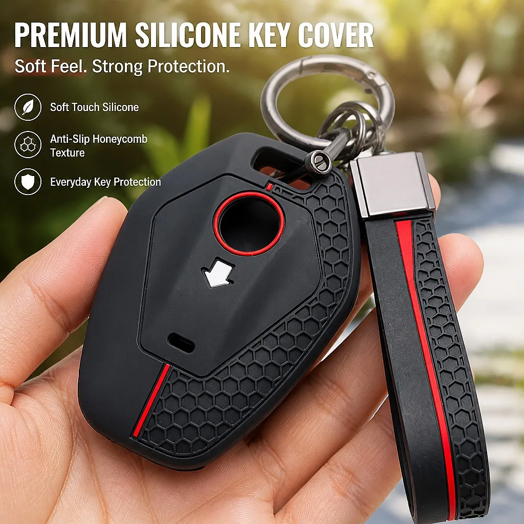 Key Fob Cover for BMW R1250GS R1200GS ADV with Keychain Anti-Scratch Shockproof Soft Grip Button Friendly Easy Install New
