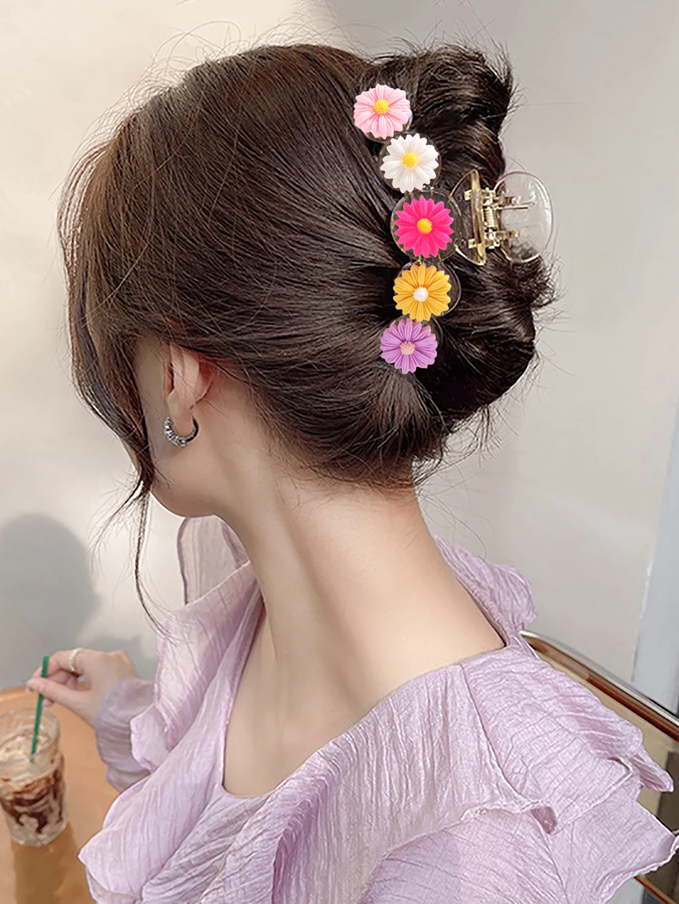 Molans Multicolor Flower New Grab Hair Clip Female Hair Claw For Woman Hairpin Headdress Hair Clip Temperament Hair Accessories