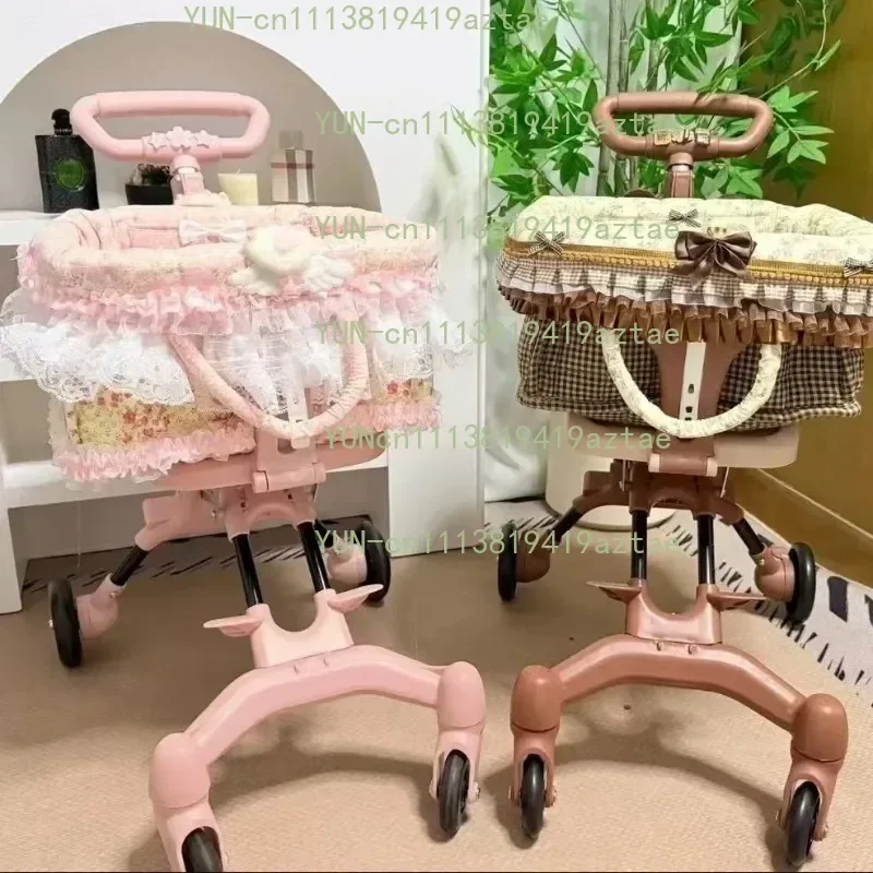 Compact Foldable Pet Cart Lightweight Shopping Cart Small Portable Go out Pet Carrier