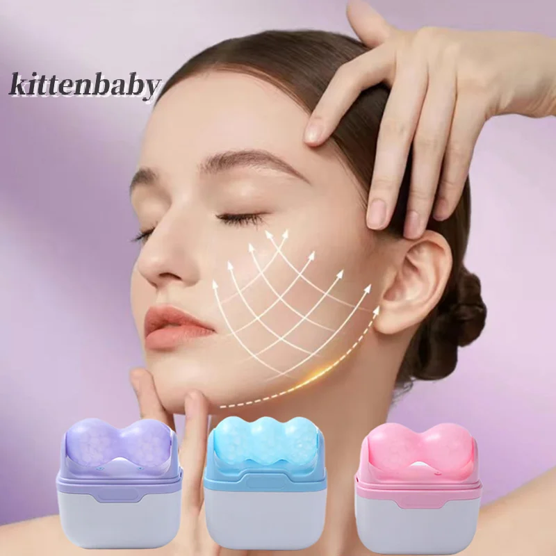 

Ледяной валик с двойной головкой для лица, глаз, отечности, мигрени, облегчения боли и мелких травм, холодная терапия, массажный ролик для ухода за кожей