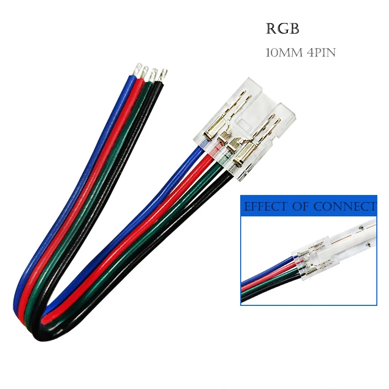 

Wire to Board 5mm 8mm 10mm 2pin 3pin 4pin COB LED Strip Lighting Solderless Connector