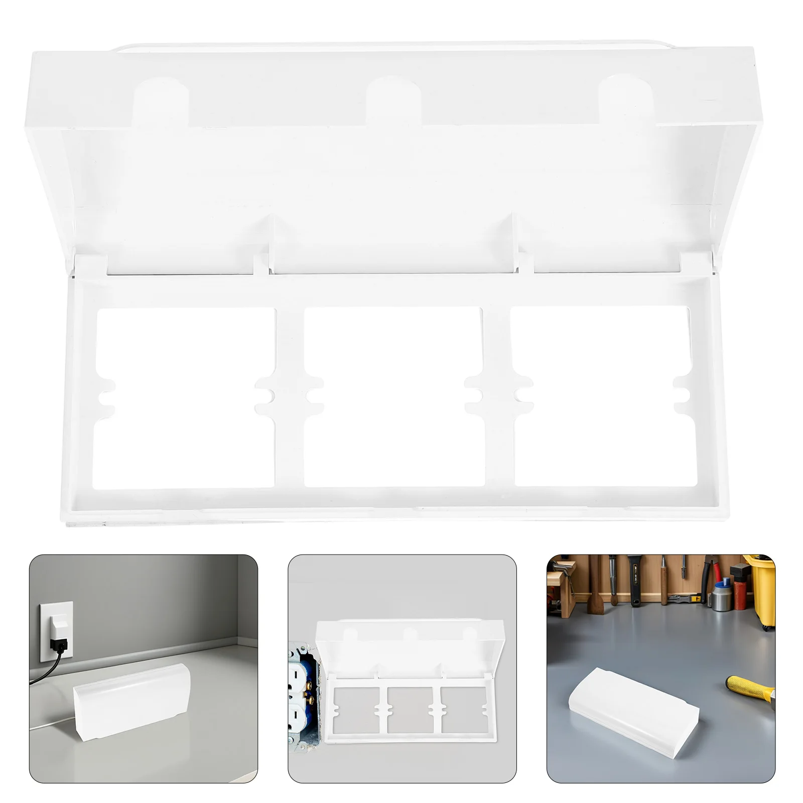 

2pcs Waterproof Socket Box Triple Outlet Splashproof Moisture Resistant Electrical Protection Cover For Bathroom Kitchen Wall