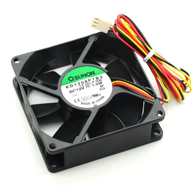 

KD1208PTB3 12 В 1,0 Вт 8025 бесшумный вентилятор для корпуса компьютера с двойным шарикоподшипником