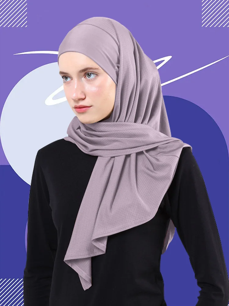 Hijab interior deportivo para mujer, diadema islámica, listo para usar turbante, gorro interior liso musulmán