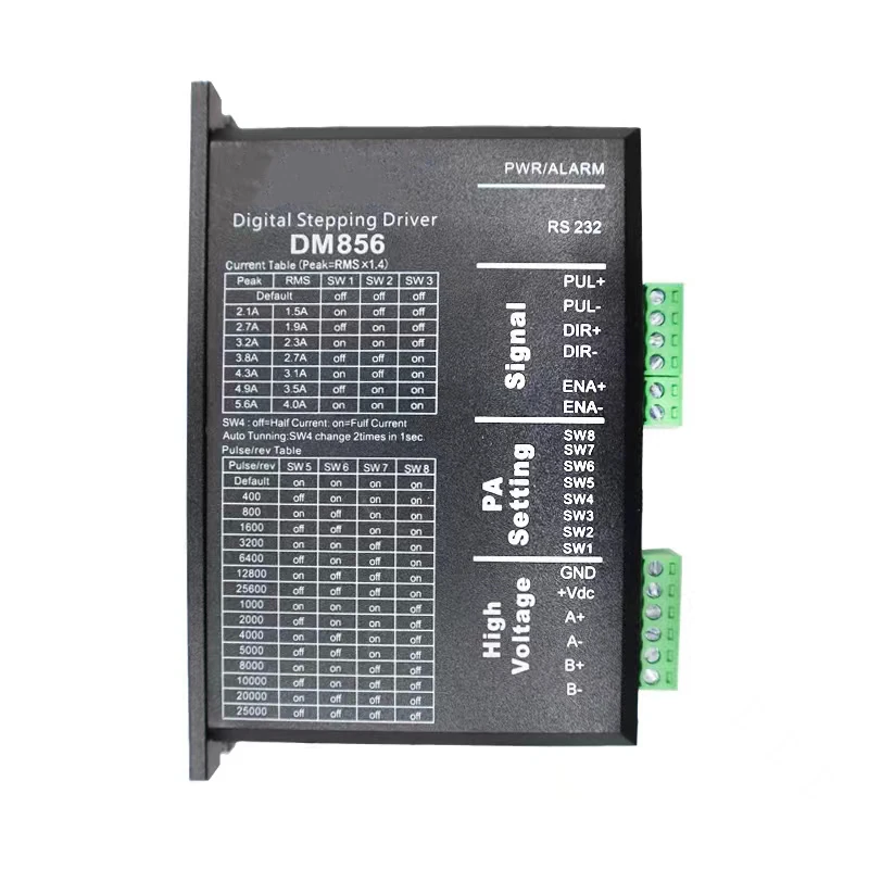 

DM856 Stepper Motor Controller Original 57 86 Digital Stepper Motor Driver 20-80 Vdc 1A to 5.6A For Leadshine NEMA23 NEMA34