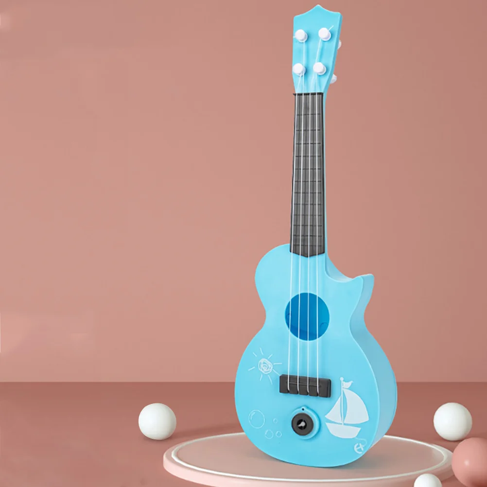 Máquina de burbujas de ukelele, soplador de música, fabricante eléctrico con juguete de plástico para niños