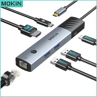 MOKiN 5/6/7 in 1 USB C Hub USB 3.0 Fast Charging PD 100W 4K 60Hz HDMI RJ45 1000Mbps Adapter for MacBook Air/Pro PC Accessories
