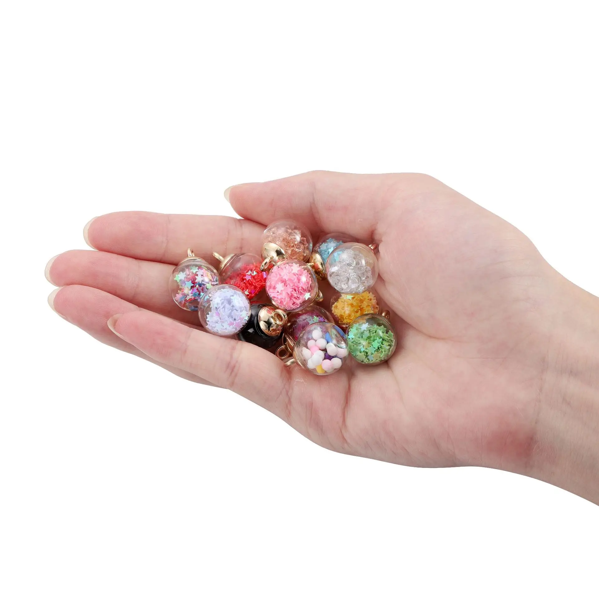 10pcs 16mm Colorful Transparent Ball Glass Star Charm for Jewelry Making DIY Accessories Necklace Pendant Bracelet Earring Charm