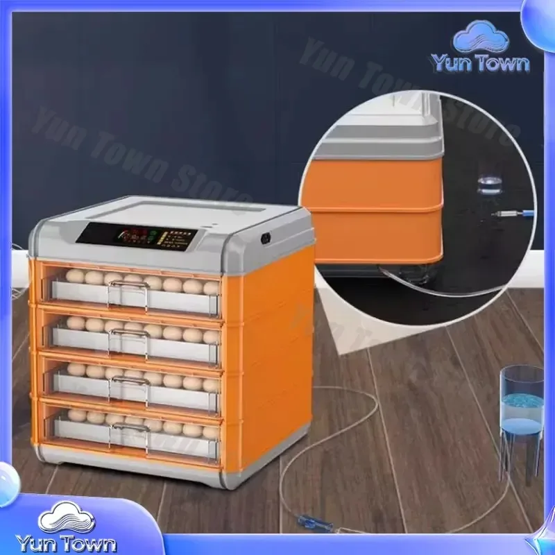 Automatic Egg Incubator for Chicken Eggs 128 192 256 Capacity with Temperature Humidity Control and Auto Egg Turning for Farm