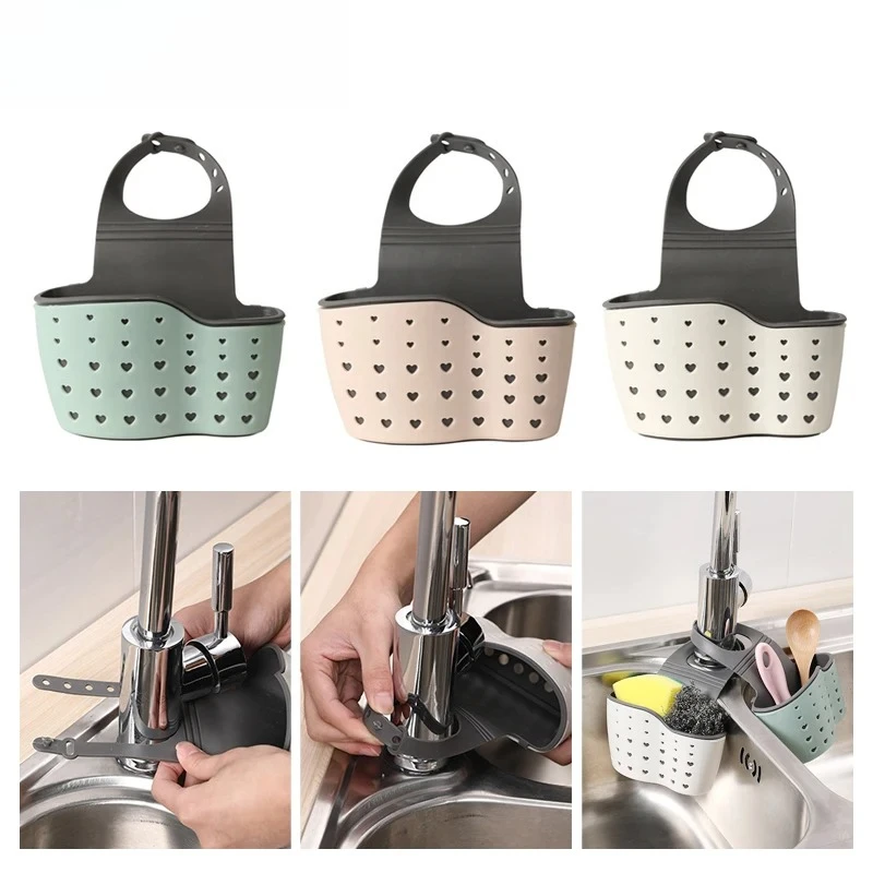 Küche Waschbecken Halter Hängen Ablauf Korb Einstellbare Seife Schwamm Halter Bad Wasserhahn Halter Küche Organizer Zubehör