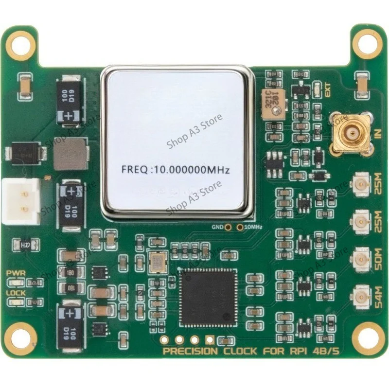 For Pi 4B/5 Upgraded Ultra Low Phase Noise Constant Temperature Crystal Oscillator Clock Board