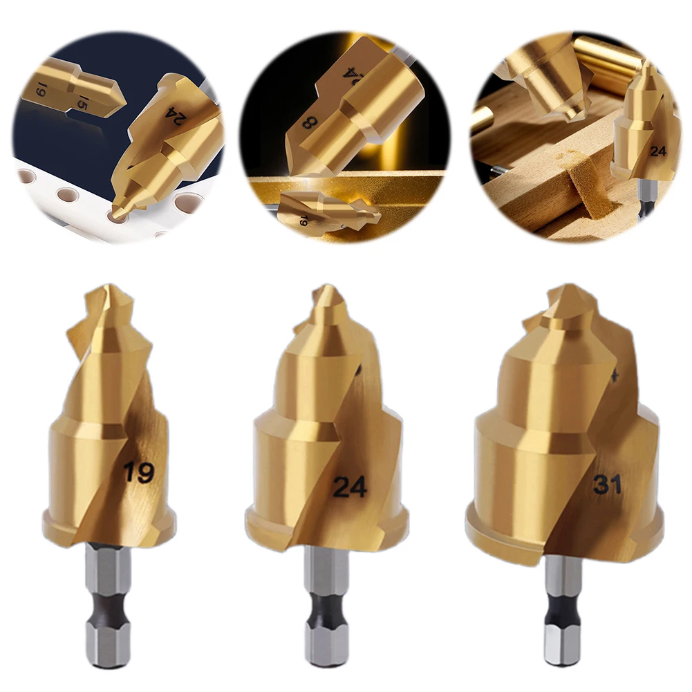 PPR Lifting Stepped Drill Bit Titanium Plated PPR Lifti Drill Bit Full Open Process Hexagon Shank Water Pipe Connection Tool