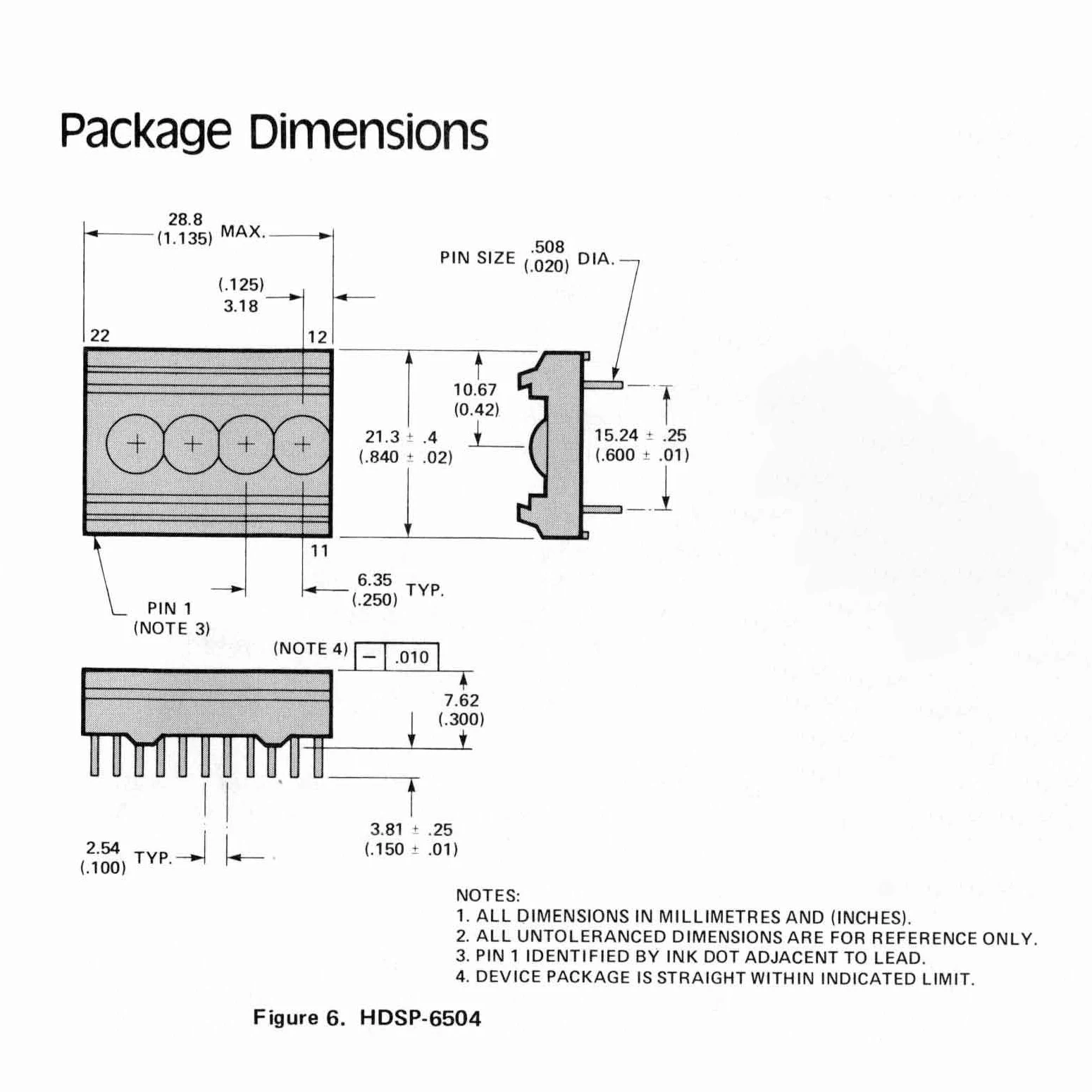 HDSP6504 HDSP-6504 Alphanumeric Numeric Display 16 Segment 4 Digit 22 Pin Common Cathode