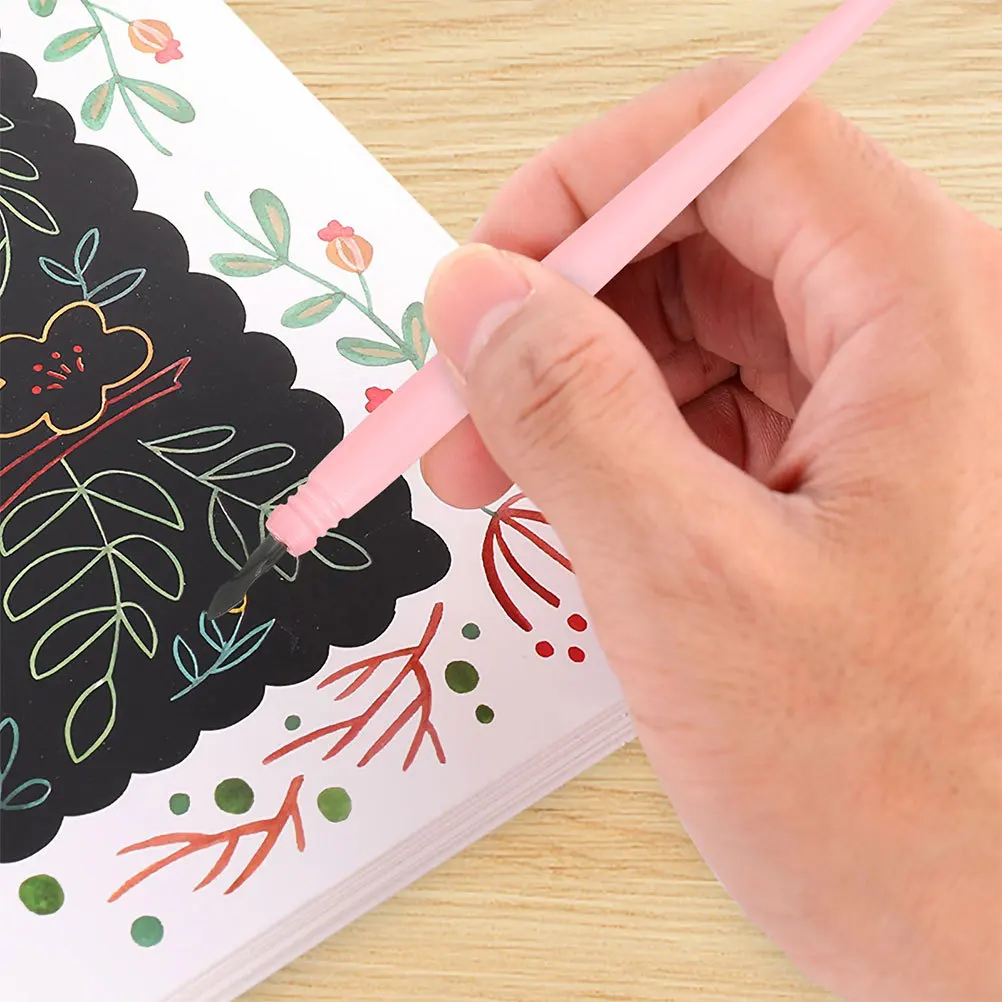 

4Pcs Scratching Drawing Tool Metal Tip Pen for Detailed Comfortable Grip Plastic Body Ideal for Beginners