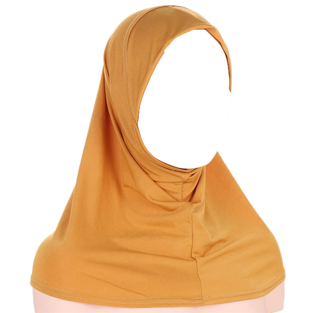 One Piece Amira Hijab Muslim Women Solid Head Scarf Wrap Shawl Pull On Ready To Wear Hijabs Islamic Niab Nikab Instant Headscarf