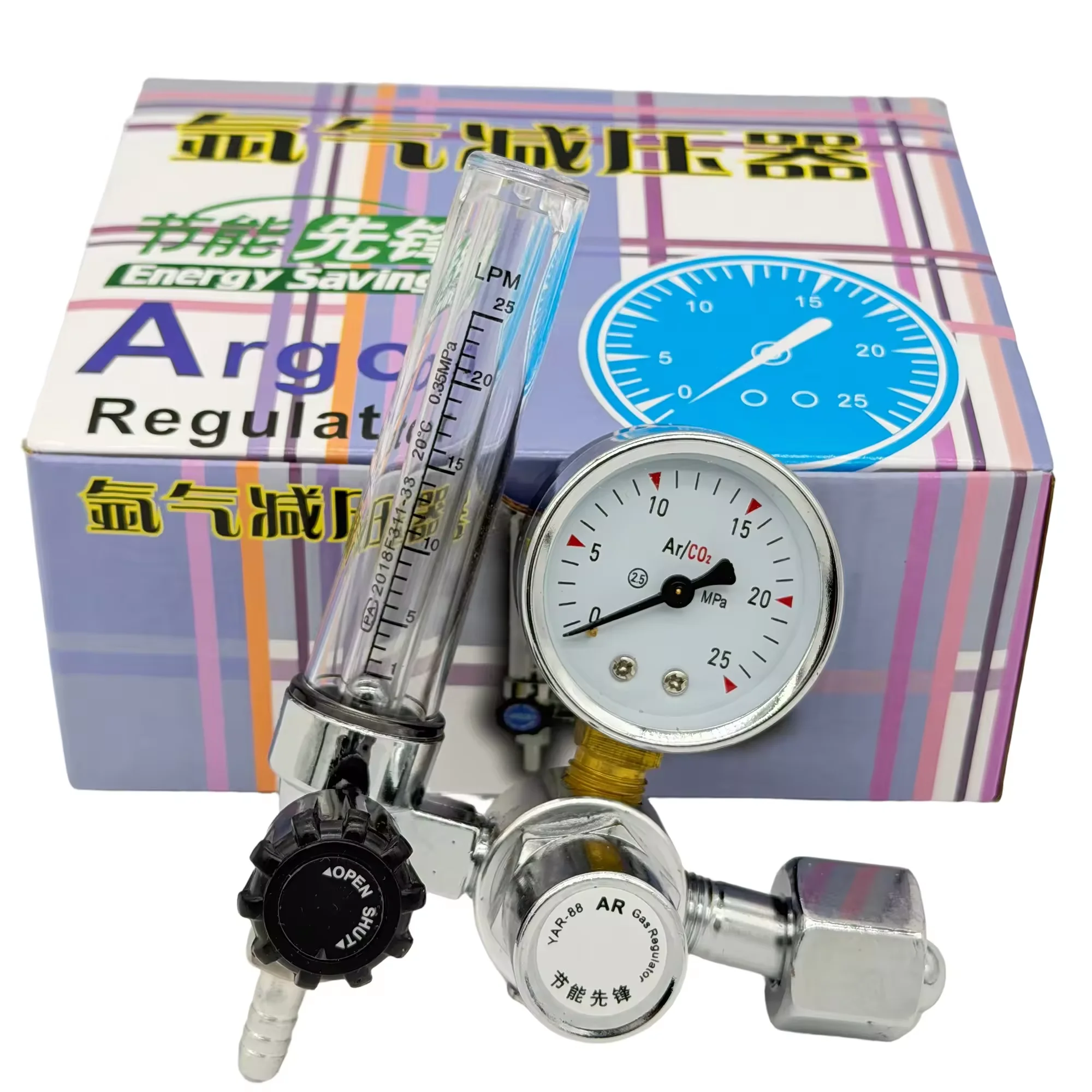 G5/8 "0-25mpa argônio co2 mig tig medidor de fluxo regulador de gás medidor de vazão soldagem medidor de solda regulador de argônio redutor de pressão