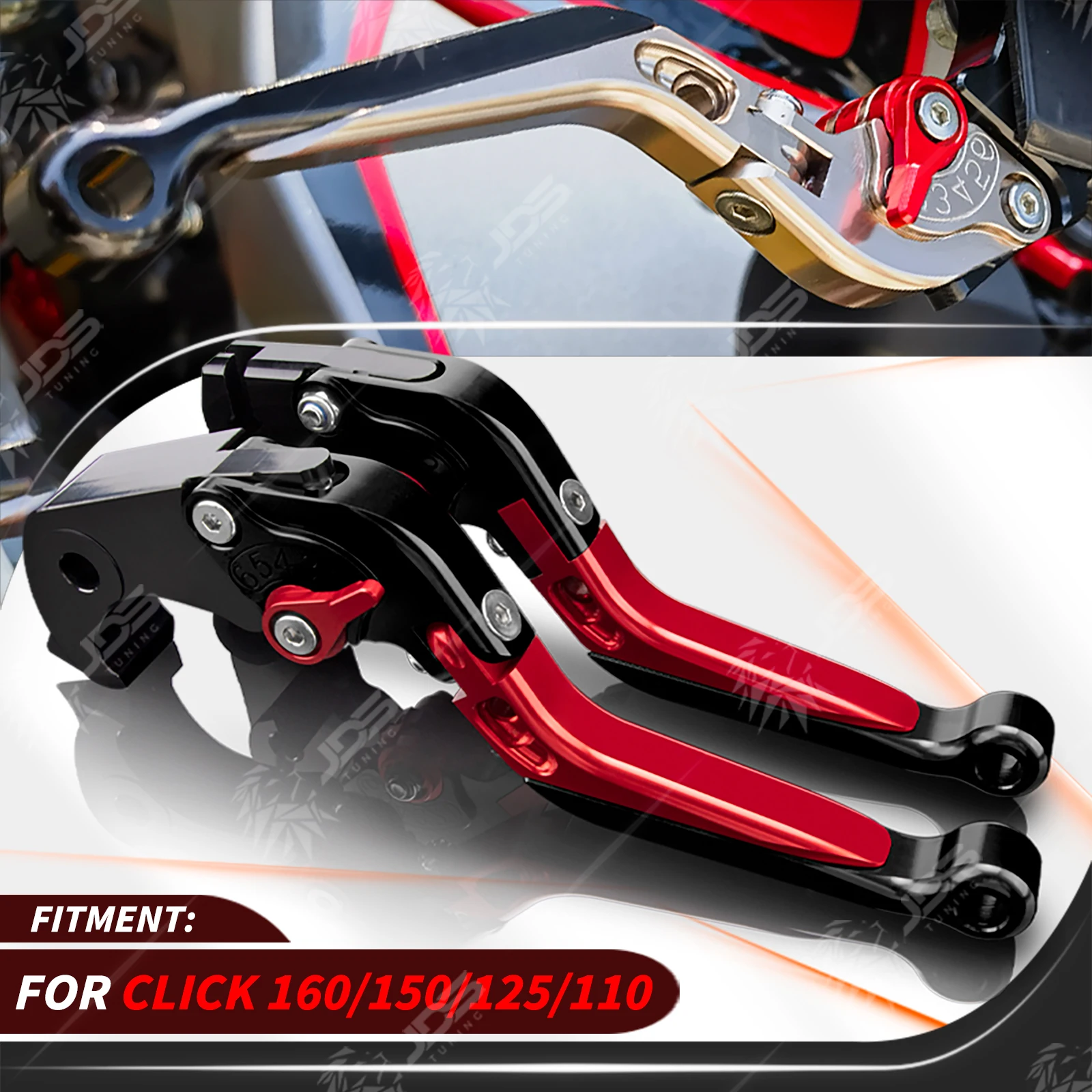 Para Honda Click 110i/125i/150i 2015-Este año Juego de Manetas Freno y Embrague Abatible Extensible Regulables Maneta Leva Freno Embrague