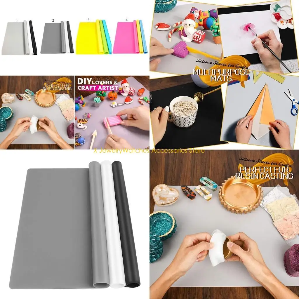 

31KD 15.7x11.7 inch Silicone Waterproof Placemat Bakeware Pan Liner Pad Heat Insulation Table Mat Protector