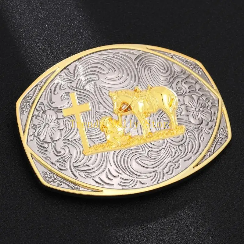 N5KB مشبك حزام أرابيسك أنيق منقوش للرجال والنساء سبائك مقاومة للتآكل لمناسبات مختلفة