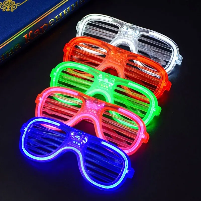 Led Glasses Neon Party Flashing Glasses Luminous Light Glasses Bar Party Concert Props Fluorescent Glow Photo Props Supplies