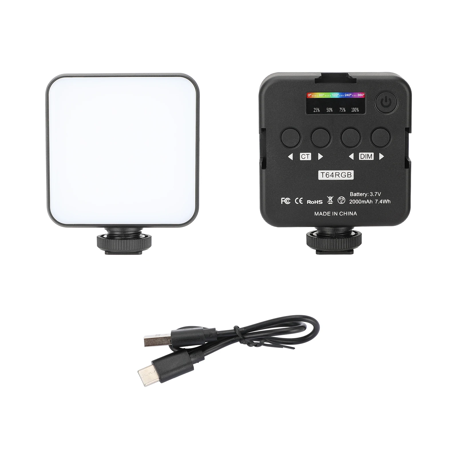 KIMRIG полноцветный RGB светодиодный карманный видеопроектор 2500K-9000K 800LUX мини заполнение 3 Холодный башмак 2000mAh Type-C камера горячий башмак