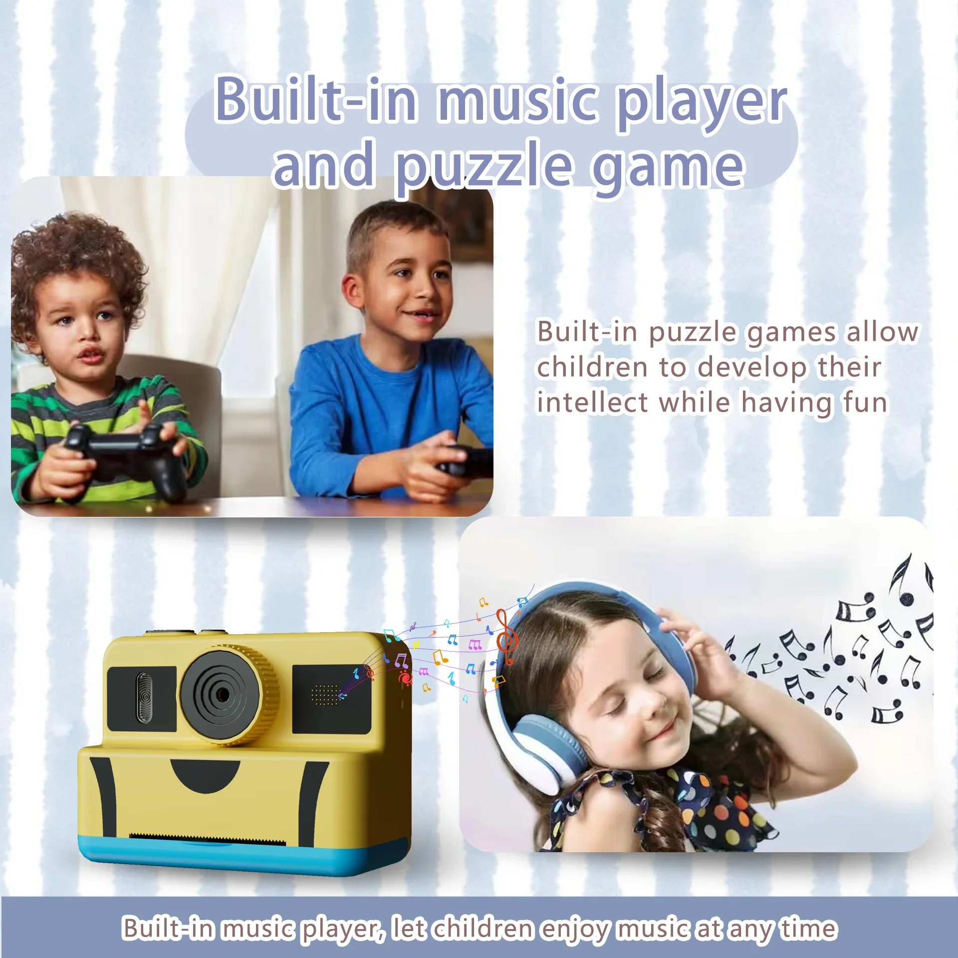 Instant Camera voor kinderen Selfie Digitale camera met 720P-video 2,8-inch scherm Voor- en achterkant Dual Lens Draagbare reiscamera Speelgoed