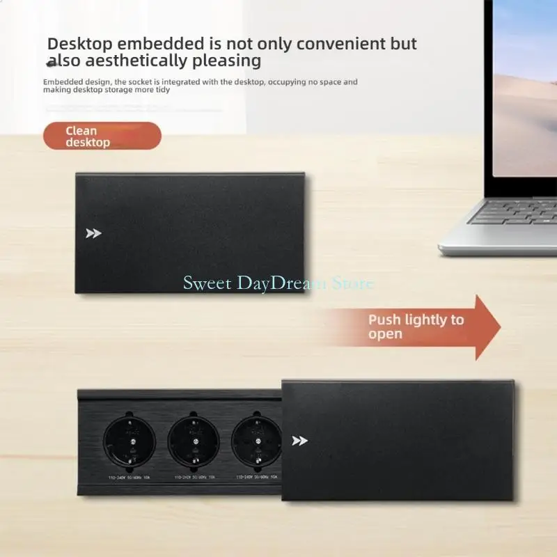 

Y88C Aluminum Mixture Wall Mounted Triplicate Port 1.8m Cable EU 220V Safe Electrical Outlet Household Use