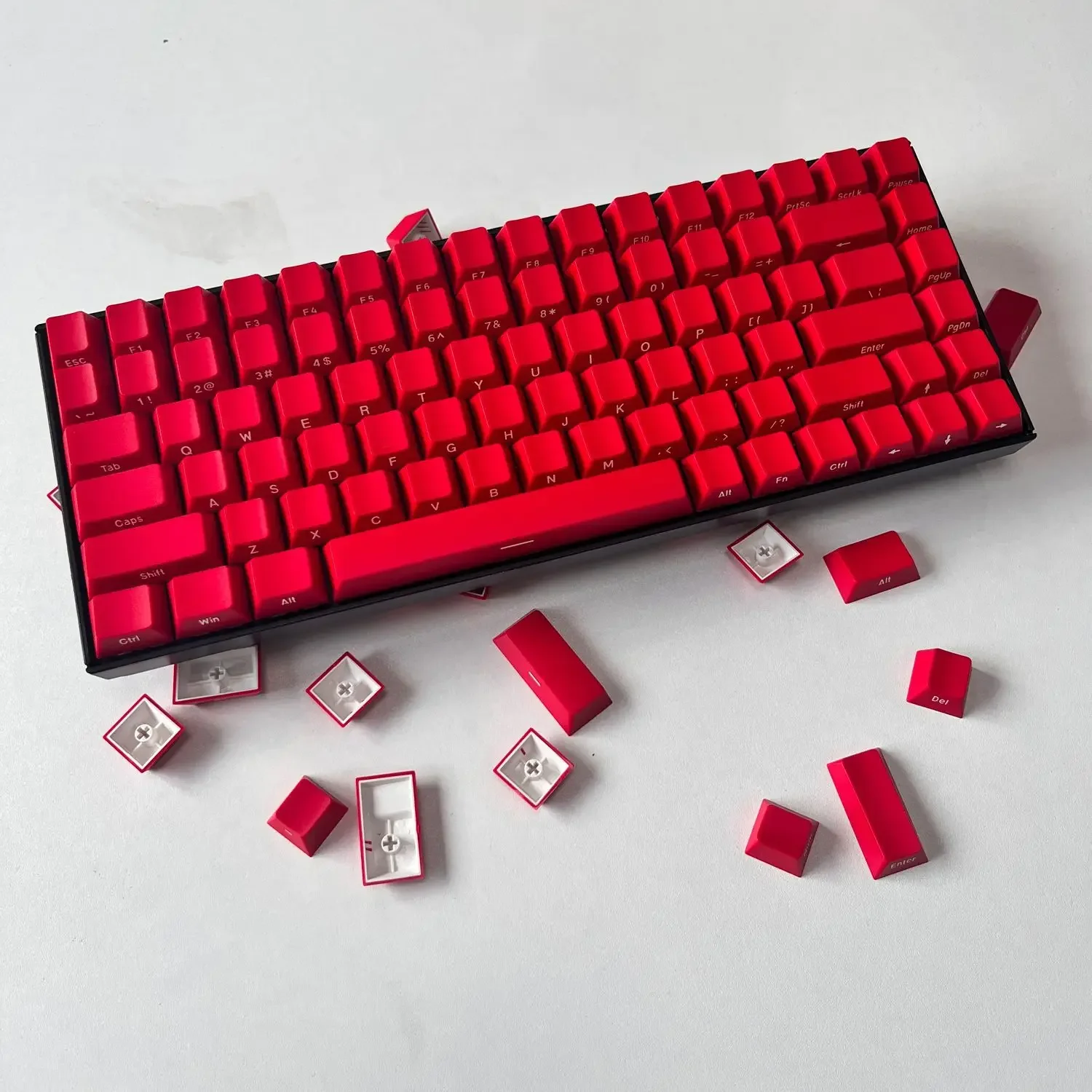 ABS lado gravado Keycap, Moldagem por injeção de 2 cores, Altura original 145-chave teclado mecânico Cap, CEREJA