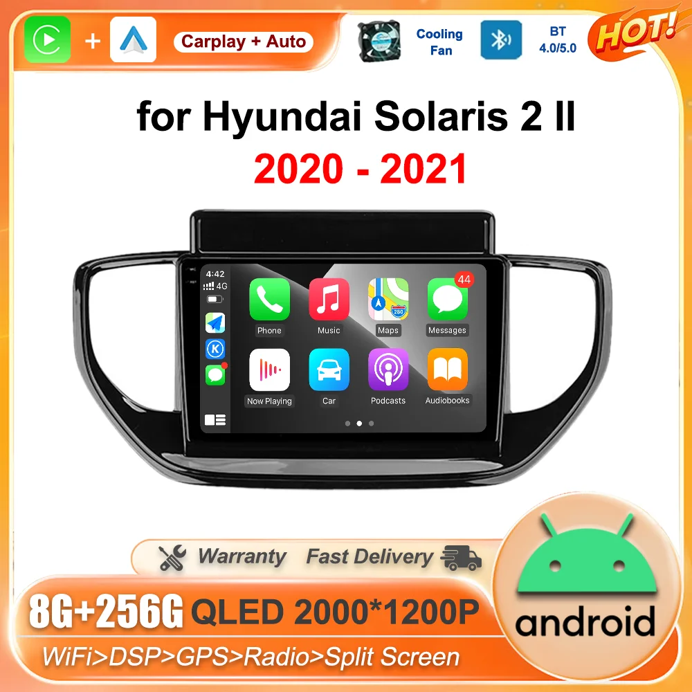 

9 inch Car HD Video Multimedia Player Android OS for Hyundai Solaris 2 II 2020 - 2021 Auto QLED Screen GPS Navigation Autoradio
